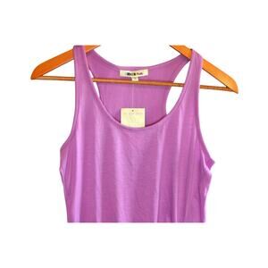 Miken Swim Women's Ruched Racerback Coverup in Violet Sunset Purple